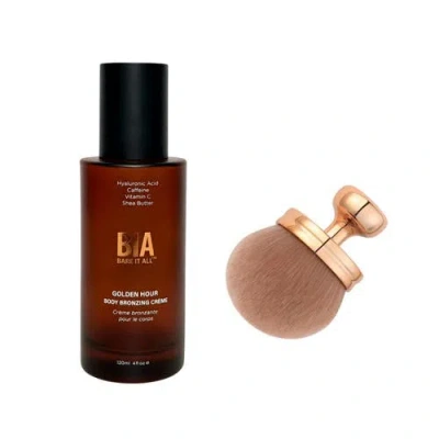 Bare It All Golden Hour Bronzing Creme With Puff Brush Set In Transparent