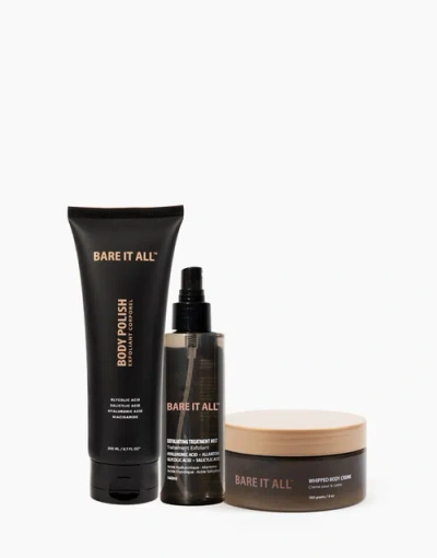 Bare It All The Smoothing Kit Body Polish Treatment Mist And Creme In Transparent