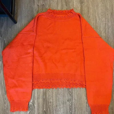 Pre-owned Bare Knuckles Burnt Orange Cropped Knit Sweater