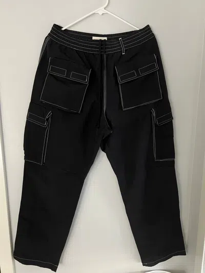 Pre-owned Bare Knuckles Contrast Stitch Cargo Pants In Black