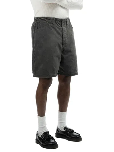 Pre-owned Bare Knuckles Overdyed Herringbone Shorts In Faded Black