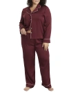 Bare The Washed Satin Pajama Set In Maroon Banner