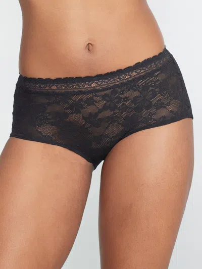 Bare Women's Soft Stretch Lace Boyshort In Grey