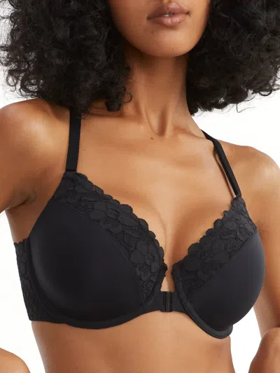 Bare Women's The Effortless Front-close Lace Bra In Black