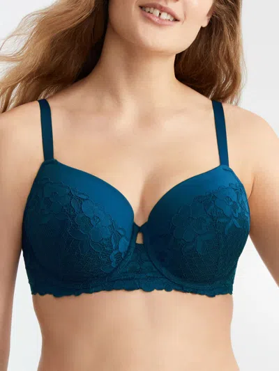 Bare Women's The Essential Lace Perfect Coverage Bra In Blue