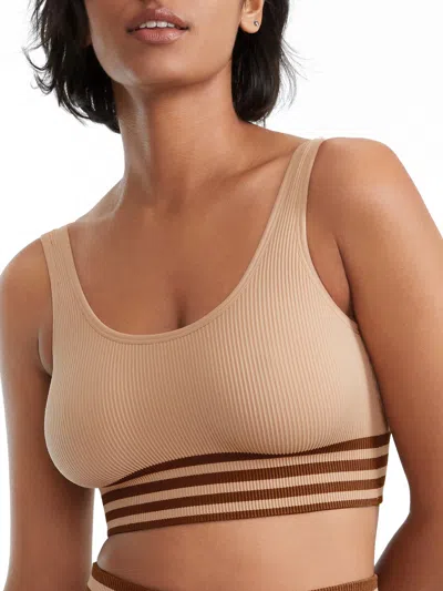 Bare Women's The Ribbed Seamless Bralette In Brown