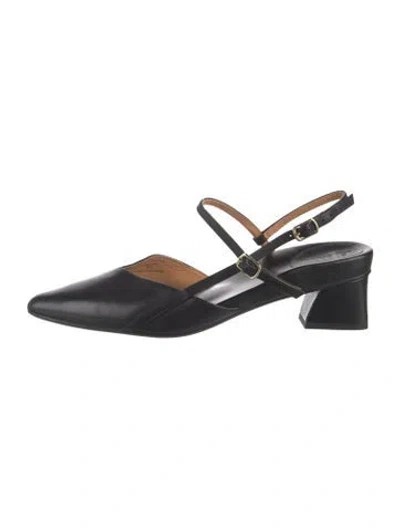 Pre-owned Bared Footwear Leather Slingback Pumps In Black