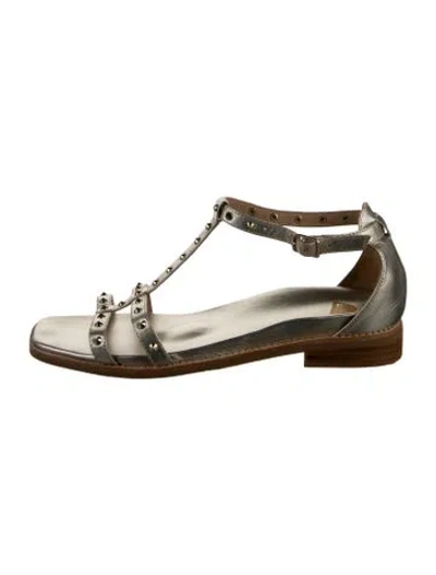 Pre-owned Bared Footwear Leather T-strap Sandals In Gold