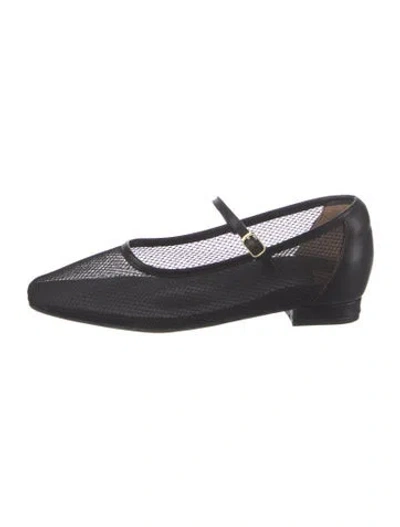 Pre-owned Bared Footwear Mesh Ballet Flats In Black