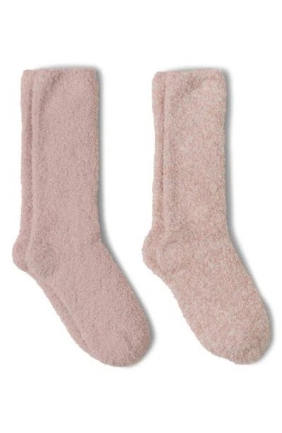 Barefoot Dreams 2-pack Cozychic™ Socks In Dusty Rose Multi