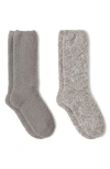 Barefoot Dreams 2-pack Cozychic™ Socks In Pewter Multi