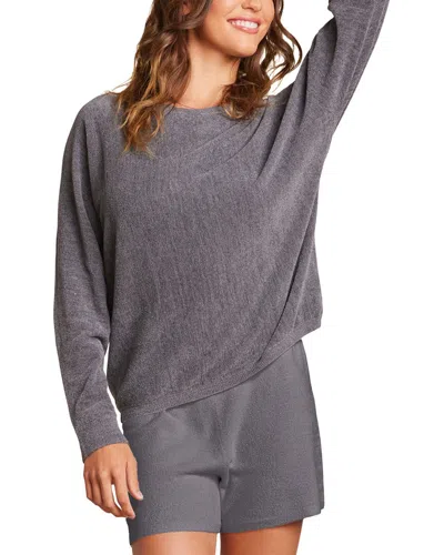 Barefoot Dreams 2pc Boatneck Pullover & Short Set In Gray