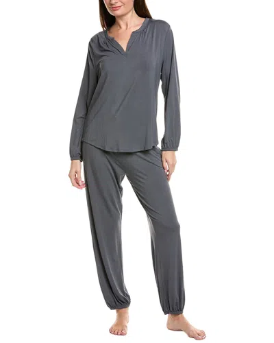 Barefoot Dreams 2pc Luxe Milk Jersey Namaste Lounge Set In Blue