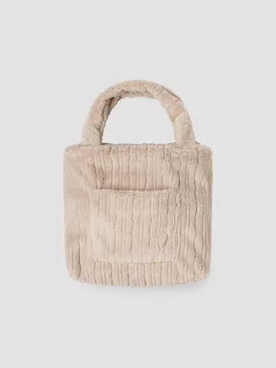 Barefoot Dreams 2-piece Faux Fur Blanket & Bag Set In Sandstone