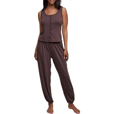 Barefoot Dreams 2-piece Pointelle Sleep Set In Brown