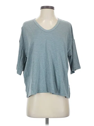 Pre-owned Barefoot Dreams 3/4 Sleeve T-shirt In Blue