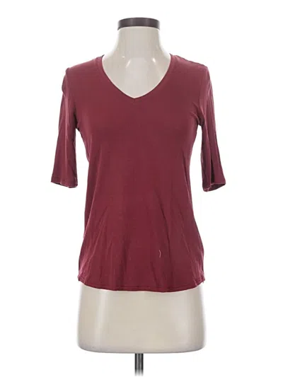 Pre-owned Barefoot Dreams 3/4 Sleeve T-shirt In Burgundy
