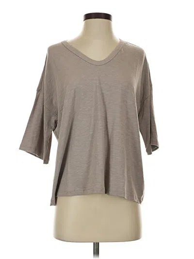 Pre-owned Barefoot Dreams 3/4 Sleeve T-shirt In Gray