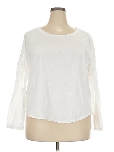 Pre-owned Barefoot Dreams 3/4 Sleeve T-shirt In Ivory