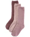 Barefoot Dreams 3pk Cozychic Socks In Multi