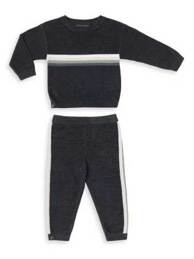 Barefoot Dreams Baby's Cozychic Ultra Lite Striped Sweater & Joggers Set In Black
