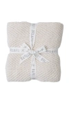 Barefoot Dreams Bamboo Cozychic Herringbone Blanket In Cream