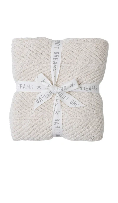 Barefoot Dreams Bamboo Cozychic Herringbone Blanket In Cream