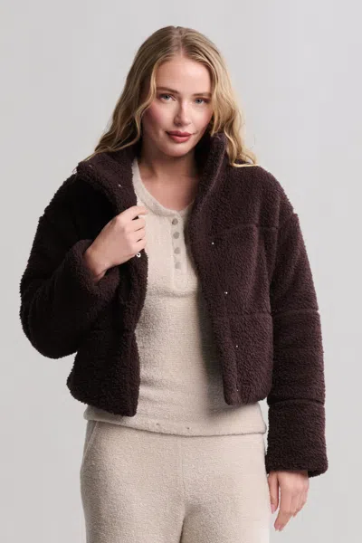 Barefoot Dreams Brushed Cozychic® Puffer Jacket In Umber