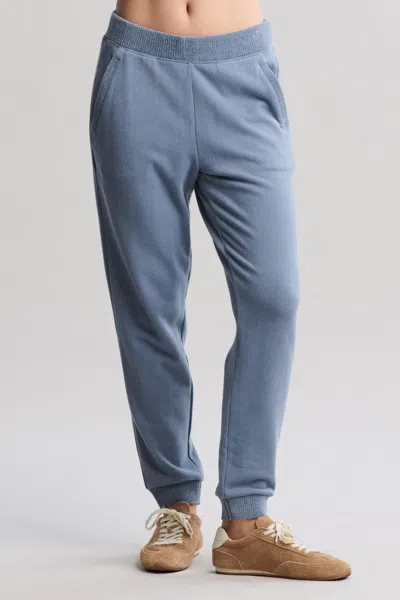 Barefoot Dreams Brushed Fleece Jogger With Cozychic Ultra Lite® Rib In Blue Dusk