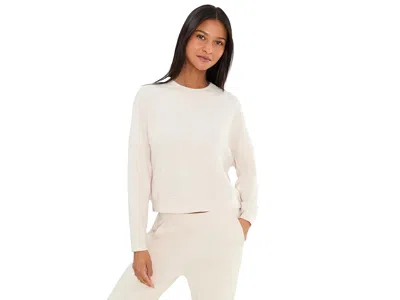 Barefoot Dreams Brushed Fleece Pullover Women's Sweater Sad Dune: Lg (us 12-14), Acrylic/cotton/rayon In Neutral