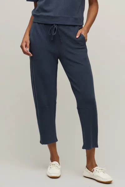 Barefoot Dreams Brushed Fleece Seamed Ankle Pant In Blue