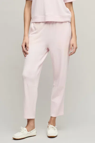 Barefoot Dreams Brushed Fleece Seamed Ankle Pant In Pink Sand