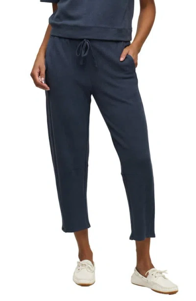 Barefoot Dreams Brushed Fleece Seamed Ankle Pants In Blue