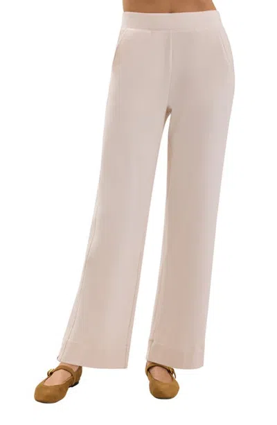 Barefoot Dreams Brushed Fleece Wide Leg Pants In Sand Dune