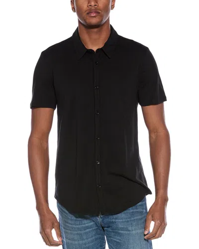 Barefoot Dreams Button Down Polo Shirt In Black
