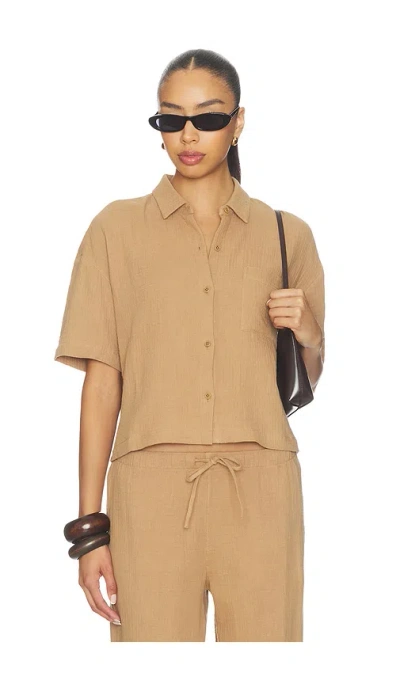 Barefoot Dreams Button Up Shirt In Brown