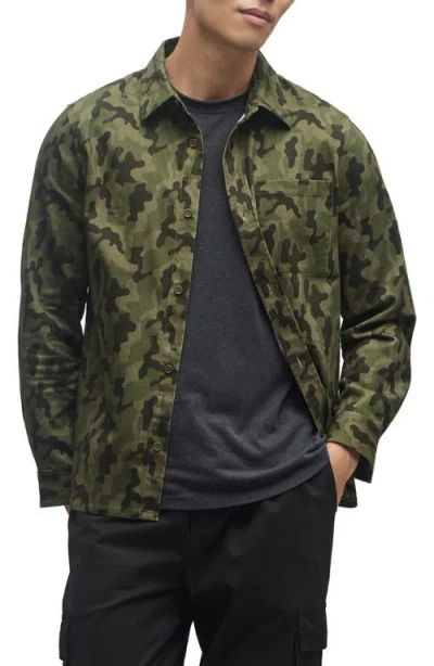 Barefoot Dreams Camo Cotton Twill Button-up Shirt Jacket In Multi