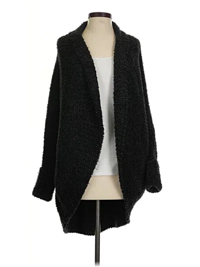 Pre-owned Barefoot Dreams Cardigan Sweater In Black