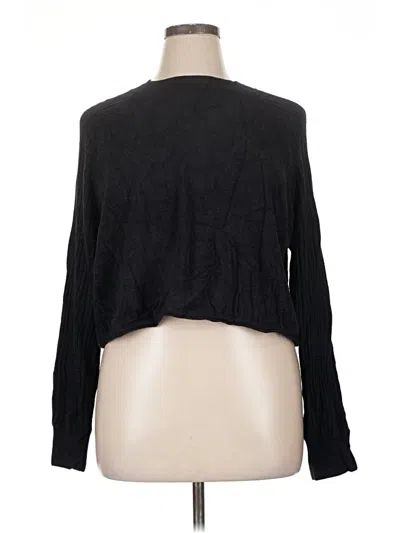 Pre-owned Barefoot Dreams Cardigan Sweater In Black
