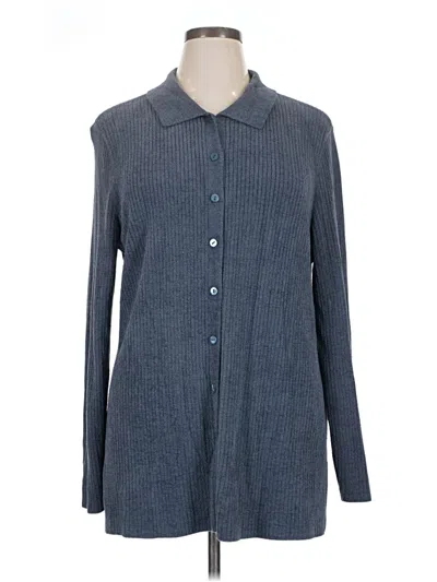 Pre-owned Barefoot Dreams Cardigan Sweater In Blue