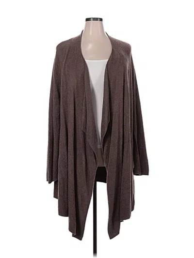 Pre-owned Barefoot Dreams Cardigan Sweater In Brown