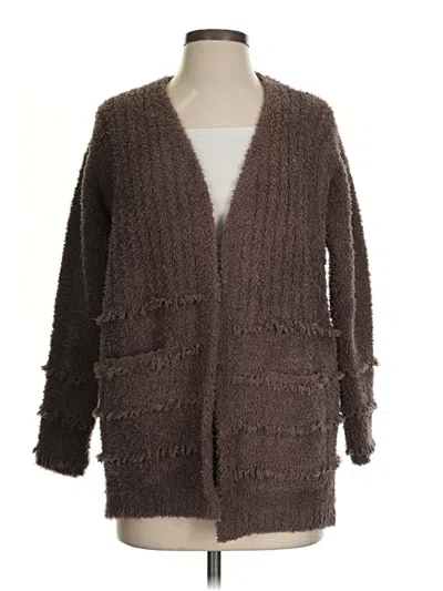 Pre-owned Barefoot Dreams Cardigan Sweater In Brown