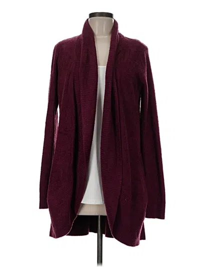 Pre-owned Barefoot Dreams Cardigan Sweater In Burgundy