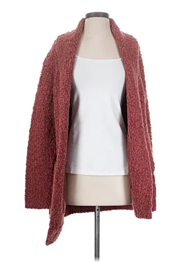 Pre-owned Barefoot Dreams Cardigan Sweater In Burgundy