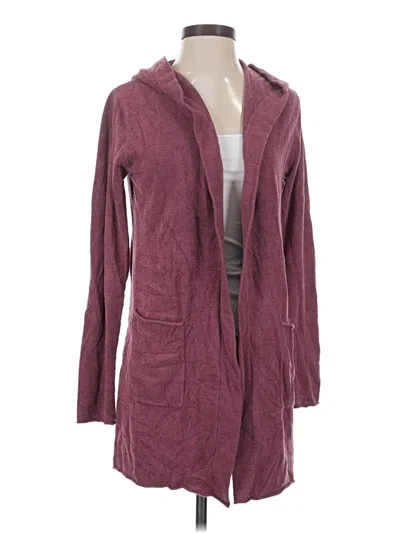 Pre-owned Barefoot Dreams Cardigan Sweater In Burgundy