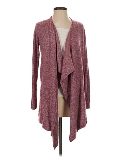Pre-owned Barefoot Dreams Cardigan Sweater In Burgundy