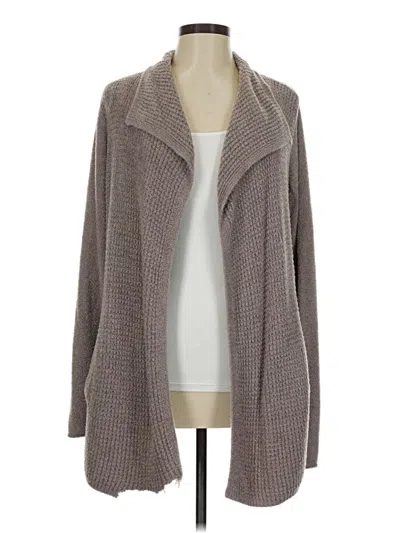 Pre-owned Barefoot Dreams Cardigan Sweater In Gray