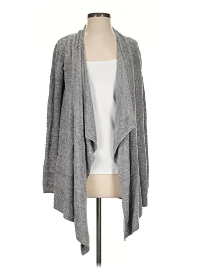Pre-owned Barefoot Dreams Cardigan Sweater In Gray