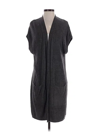 Pre-owned Barefoot Dreams Cardigan Sweater In Gray