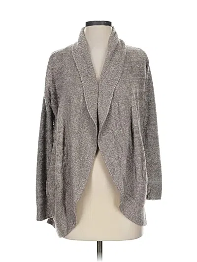 Pre-owned Barefoot Dreams Cardigan Sweater In Gray